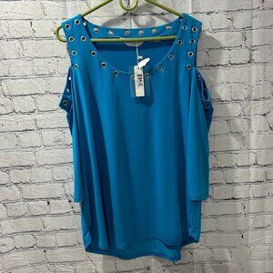 New with tag Ladies Allison Taylor cold shoulder blouse Size XL
